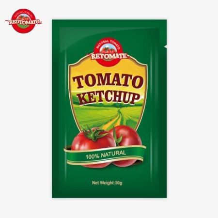 Des sachets de ketchup de 50 g de qualité supérieure en provenance de Chine, certifiés par l'ISO, le HACCP et la FDA, disponibles à des prix d'usine
