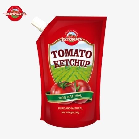 Sachet de ketchup pur à saveur naturelle de 56 g, conforme à la norme ISO, conforme aux normes internationales de production