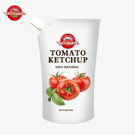 Conformément aux normes internationales de production, ces sachets de ketchup naturel pur de 56 g répondent aux normes OEM.