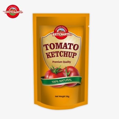 Le ketchup à la poche ISO 56g offre une saveur pure et naturelle.