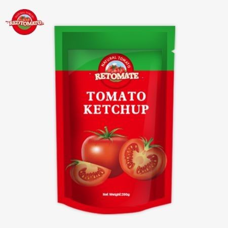 Nous produisons des sachets de 200g de ketchup qui répondent aux normes internationales et sont disponibles à des prix d'usine