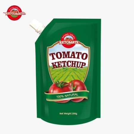 Nous produisons des sachets de 200g de ketchup qui répondent aux normes internationales et sont disponibles à des prix d'usine
