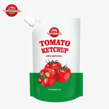 Production d'usine OEM de sachet de ketchup de 210 g avec une saveur naturelle pure
