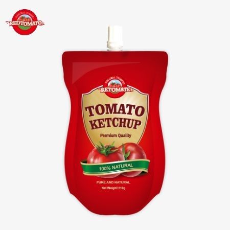 Production de sachets de ketchup de 210 g dans une usine OEM offrant une saveur naturelle pure