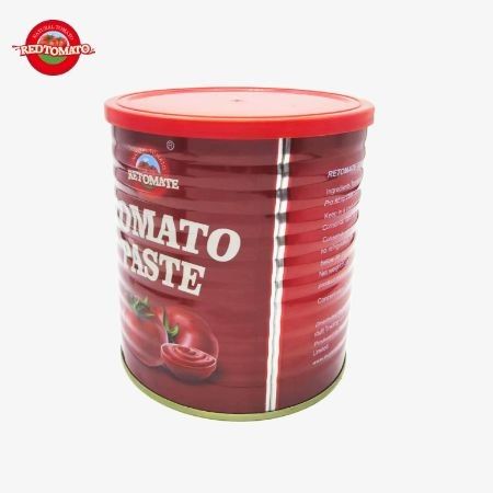 Retomate propre marque 800g pâte de tomate en conserve Brix28-30% Fournir la marque et le design de l'emballage