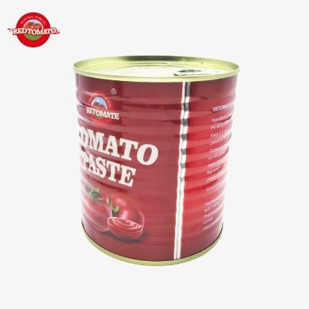 Retomate propre marque 800g pâte de tomate en conserve Brix28-30% Fournir la marque et le design de l'emballage