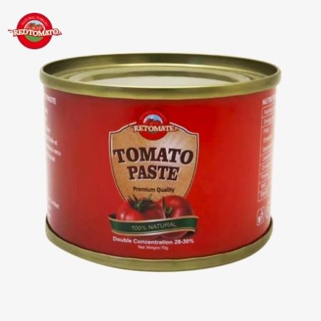 Retomate 70g Pâte de tomate en conserve avec Brix 28% 30% Disponible sous propre marque