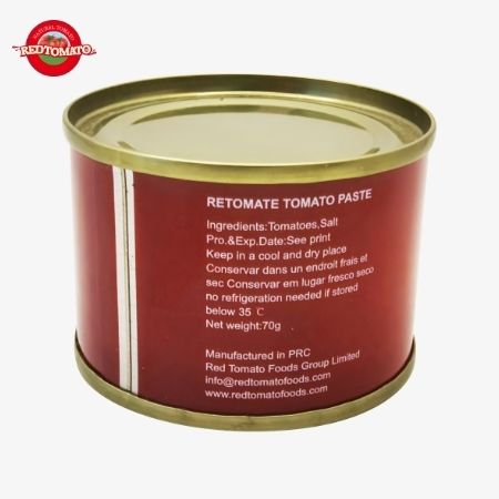 Retomate 70g Pâte de tomate en conserve avec Brix 28% 30% Disponible sous propre marque