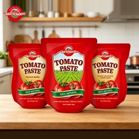 56 g de pâte de tomate en sachette debout à formule naturelle pure et à triple concentration