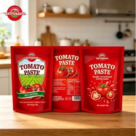 Pâte de tomate double concentrée en sachet de 80 g avec une pureté de 30 à 100 % pour une cuisson polyvalente