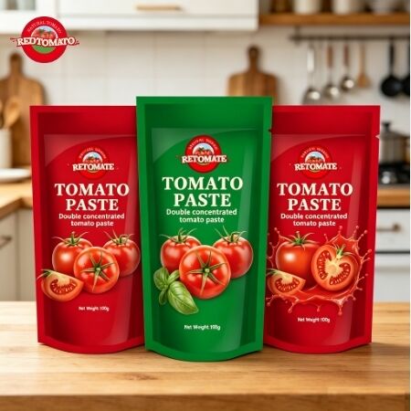 100 g de pâte de tomate en sachet à double concentration à 30% à 100% de pureté pour cuisson et assaisonnement