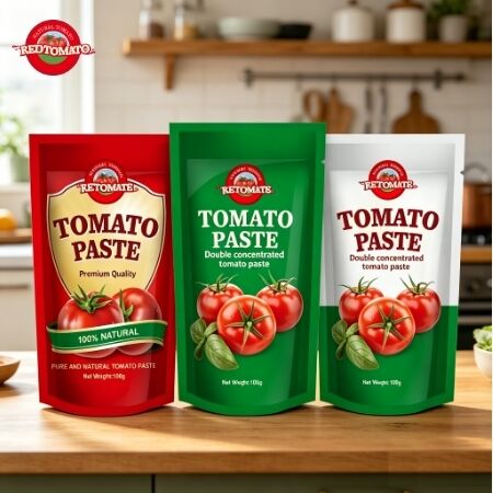 Sachet debout 100 g de pâte de tomate naturelle de haute pureté pour la cuisine et les recettes