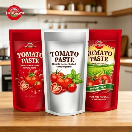 La FDA a approuvé 200 g de pâte de tomate double concentrée en sachet debout à triple concentration.