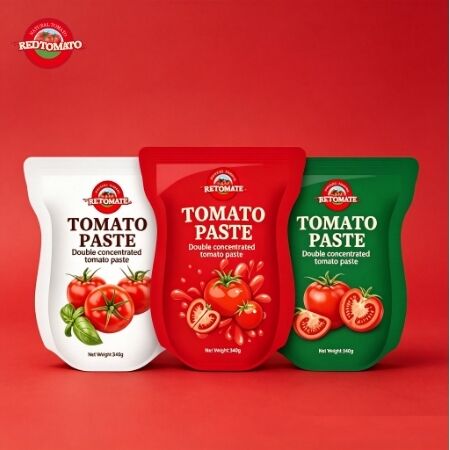 340 g de pâte de tomate en sachette debout à triple concentration et selon les normes ISO HACCP BRC