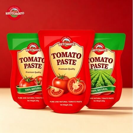 340 g de pâte de tomate en sachette debout à triple concentration pour une saveur et une commodité améliorées