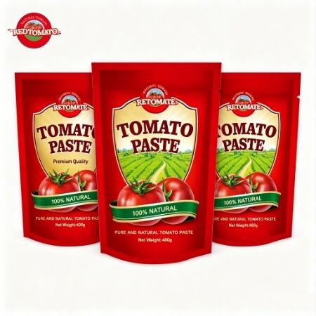 400g de pâte de tomate en sachet debout à 30% à 100% de pureté pour une cuisson pratique
