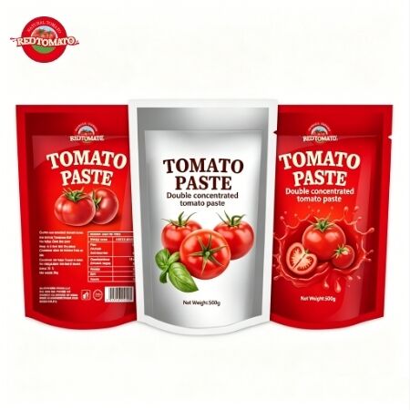 Double pâte de tomate concentrée dans des sachets debout 500g pour une utilisation pratique
