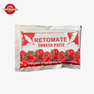 40 g de pâte de tomate plate en sachet - OEM Double pâte de tomate concentrée