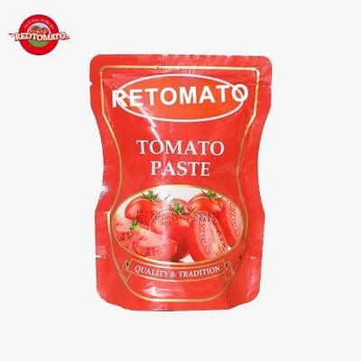 Pâte de tomate sucrée et aigre en sachet debout 140g 30%-100% de pureté