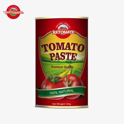 140 g de pâte de tomate en conserve avec un couvercle innovant facile à ouvrir conformément aux normes HACCP