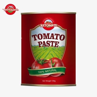 198 grammes de pâte de tomate en conserve produite conformément aux normes de production ISO HACCP BRC et FDA