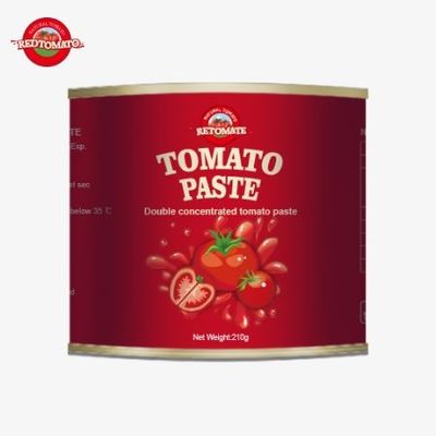 210 g de pâte de tomate en conserve est conforme aux normes de production définies par ISO HACCP BRC et FDA