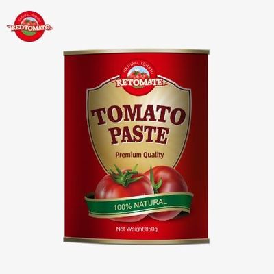 Tomates faites en Chine 28/30% Brix 850g Concentré pâte de tomate de haute qualité