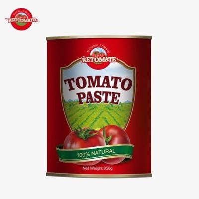 Méticuleusement fabriquée en Chine, notre pâte de tomate en conserve de 850g de qualité supérieure est de 28/30% de Brix.