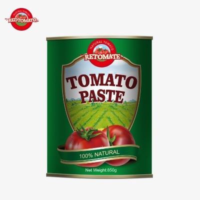 Produit alimentaire chinois Double concentré Pas d' additifs Délicieux, facile à ouvrir 850g Pâte de tomate en conserve