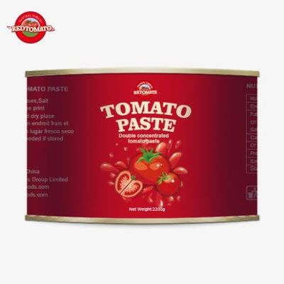 Fabrique de tomates 28-30% pâte de tomate en conserve en brix 2200g pâte de tomate en étain de haute qualité fraîche