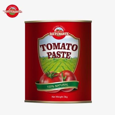 Notre pâte de tomates en conserve de 3 kg est conforme aux normes de production ISO, HACCP BRC et FDA
