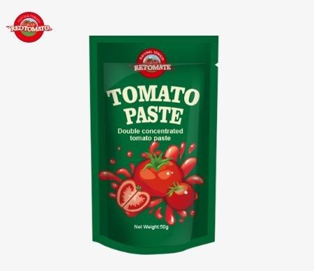 Une pâte de tomate en sachet 50g double concentrée