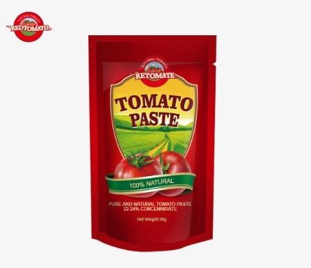La pâte de tomate en sachets de 50 g répond aux normes ISO HACCP et BRC garantissant la conformité des prix d'usine