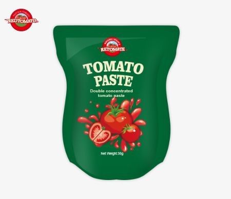 La pâte de tomate en sachet en gros, de 56 g, offre un produit pur sans additifs.