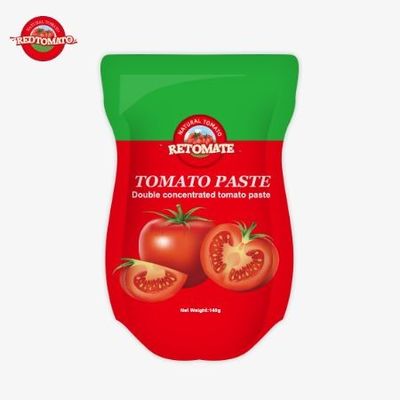 Sachet de pâte de tomate sucrée et aigre de 140 g, disponible dans une pureté de 22% à 30%
