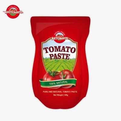 Sachet de pâte de tomates sucrées et aigres de 140 g, de pureté allant de 22% à 30%