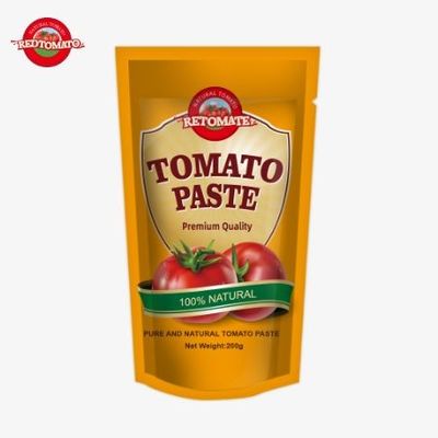 Certification de la FDA pour 200 g de pâte de tomate concentrée en sachets debout