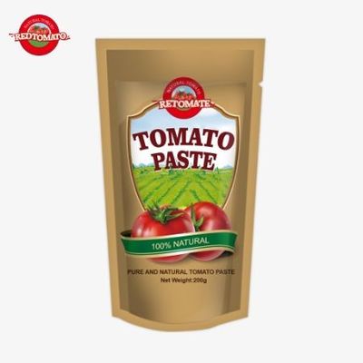 Certifié par la FDA 200 g de pâte de tomate double concentrée en sachet debout