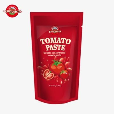 Le sachet de pâte de tomate de 200 g est conforme aux normes ISO HACCP et BRC, garantissant la conformité des prix d'usine
