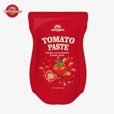 Le sac de pâte de tomate de 210 g répond aux normes de production ISO HACCP BRC et FDA