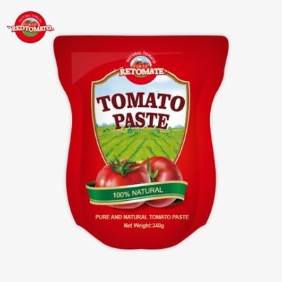 Le sachet contient 340 g de pâte de tomate douce et épicée avec une pureté allant de 30% à 100%
