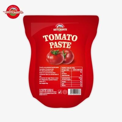 Le sac de pâte de tomate de 340 g est conforme aux normes ISO, HACCP et BRC