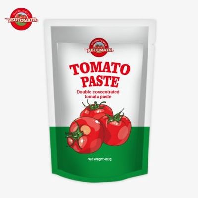 400 g de pâte de tomate en sachet debout Convient savoureux 30% à 100% de pureté