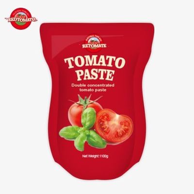 Pâte de tomate en sachette debout 1100g 30%-100% de pureté douce et aigre