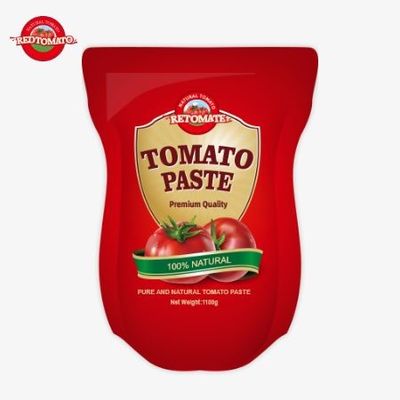 1100g de sachet de pâte de tomate répond aux normes ISO HACCP et BRC pour la conformité des prix d'usine