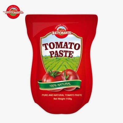 Pâte de tomate en sachette debout 1100g 30%-100% de pureté, sucrée et aigre