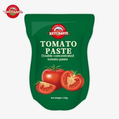 Le sac de pâte de tomate de 1100 g est conforme aux normes ISO HACCP et BRC pour les prix d'usine