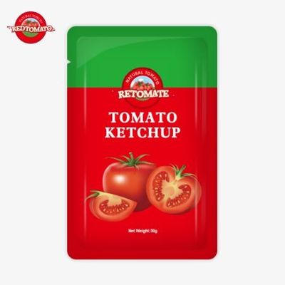 Le ketchup OEM 50g offre un emballage pratique et facile à utiliser au prix d'usine