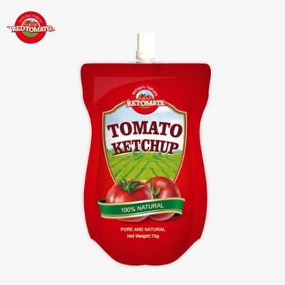 70g de sachet de ketchup avec une saveur naturelle pure Convient et international standard est disponible à un prix d'usine