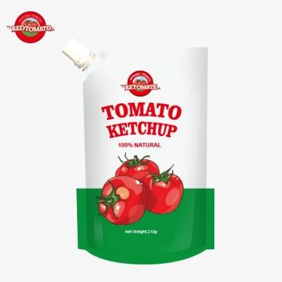 Production d'usine OEM de sachet de ketchup de 210 g avec une saveur naturelle pure